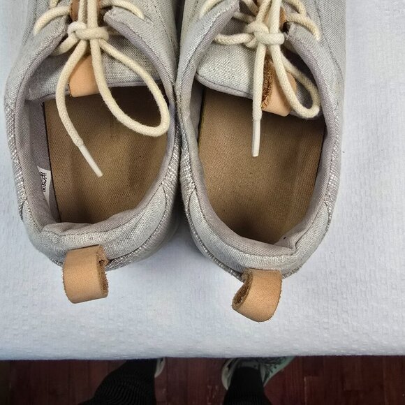 WOMENS TOMS CABRILLO LACE UP CANVAS SNEAKER GRAY WITH LEATHER ACCENT SIZE 8.5 - Picture 5 of 8